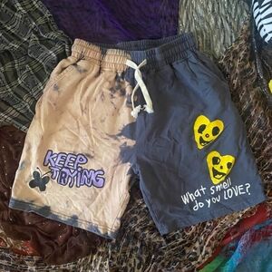 Keep Trying Bleach Washed Shorts